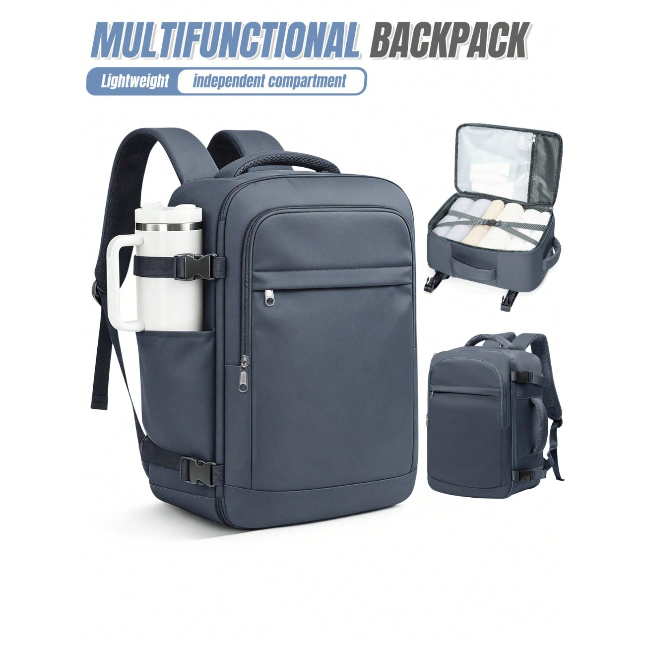 Laptop Backpack 15.6 - 경량 대용량 여행용 백팩, 방수 나일론