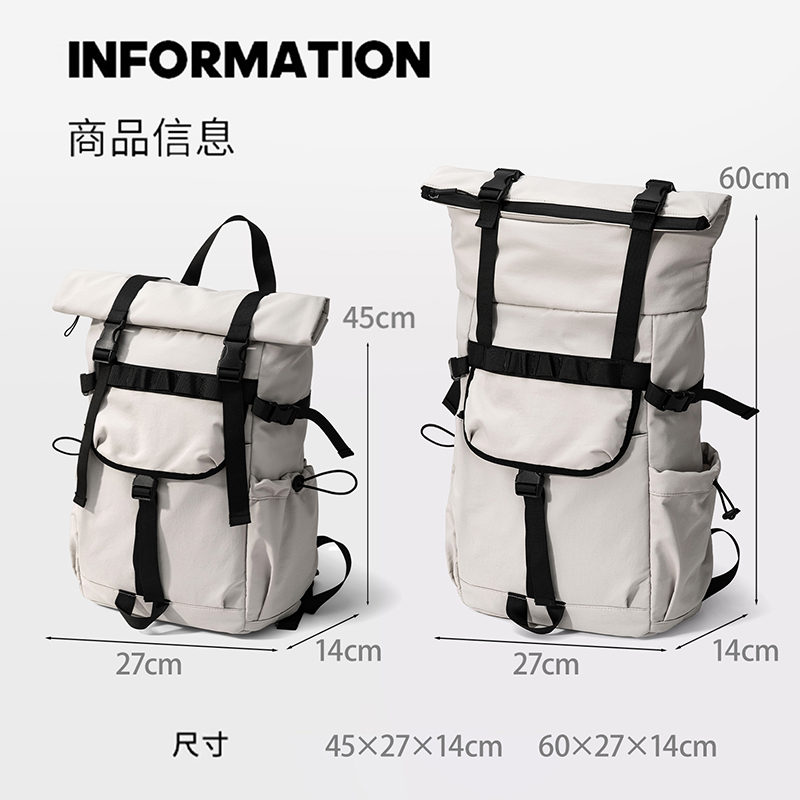 신형 남성용 롤탑 확장형 여행 백팩 노트북 백팩 아웃도 - Canvas Backpack Casual 리뷰 및 가격