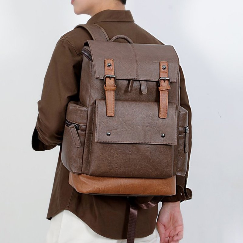뉴 빈티지 남성용 가죽 백팩 대용량 15.6인치 노트북 - Leather Backpack Vintage 리뷰 및 가격