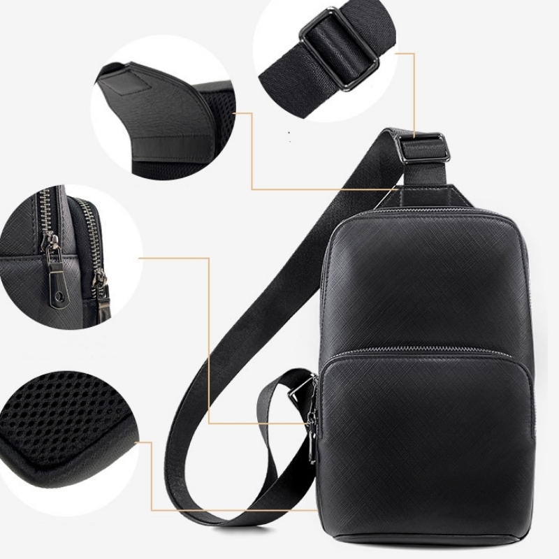 남성용 블랙 슬링 체스트 백, 진짜 가죽 다기능 야외  - Leather Backpack Vintage 리뷰 및 가격