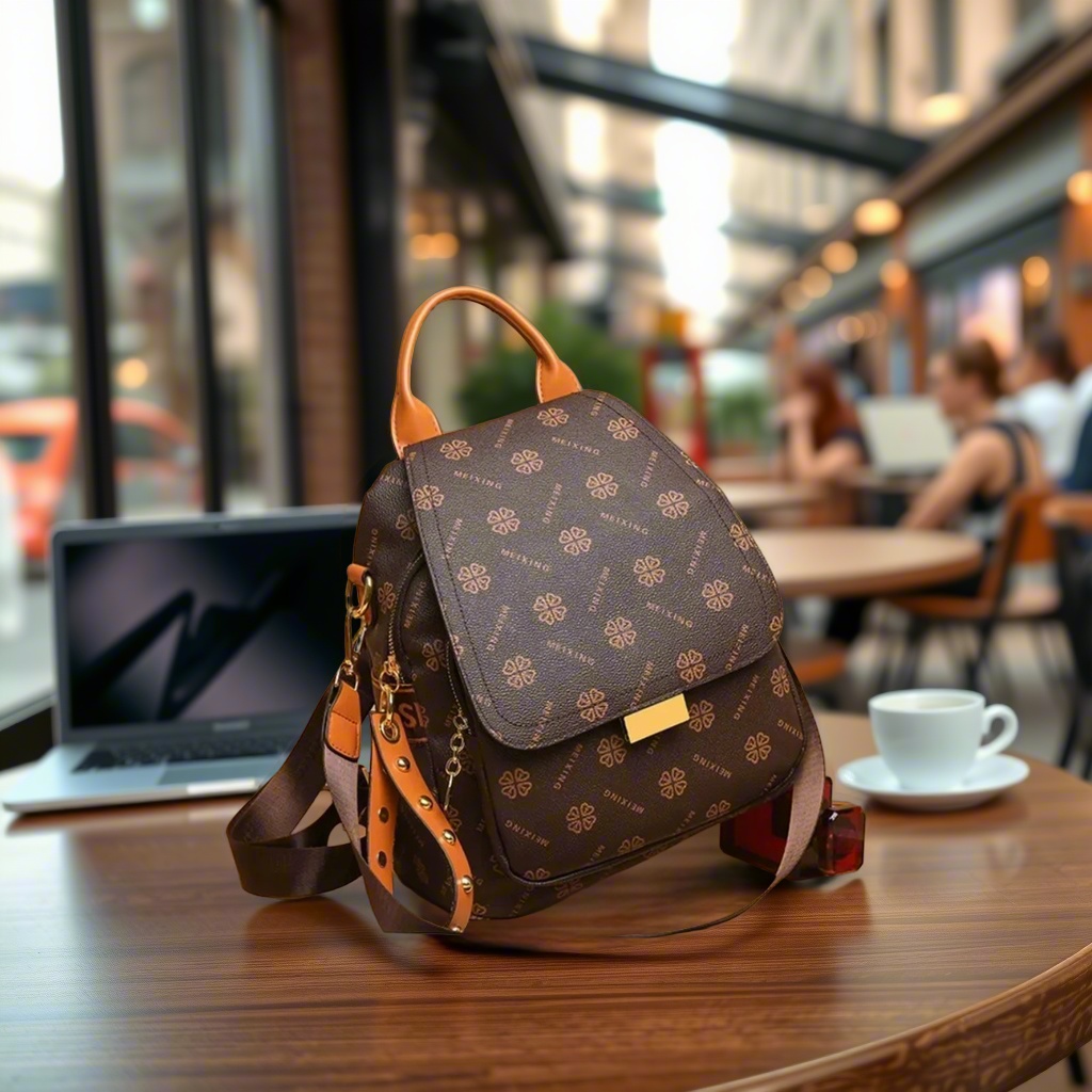 레트로 프린트 백팩 여성용 PU 가죽 우아한 방수 캐주 - Leather Backpack Vintage 리뷰 및 가격