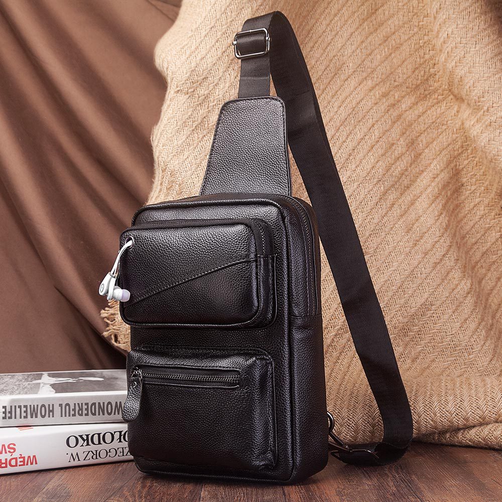 남녀공용 다기능 체스트 백, 진짜 가죽 야외 스포츠 배 - Leather Backpack Vintage 리뷰 및 가격