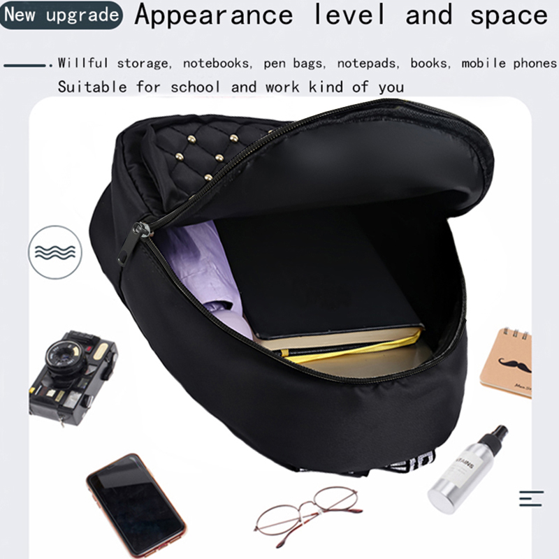 시크하고 스타일리시한 스터드 백팩, 멀티 컬러 퀼팅,  - Canvas Backpack Casual 리뷰 및 가격